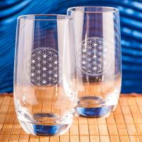 Drinking Glasses Flower of Life 2 pcs. with 7 Swarovski crystals